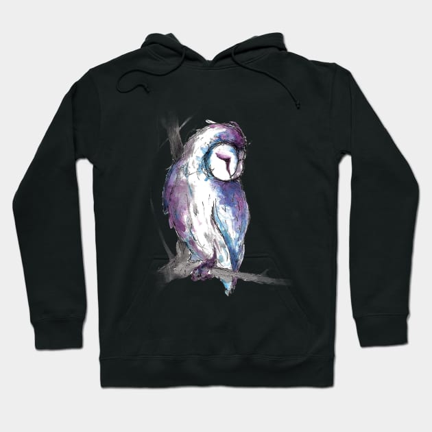 Fantasy Owl Watercolor Hoodie by kimcarlika